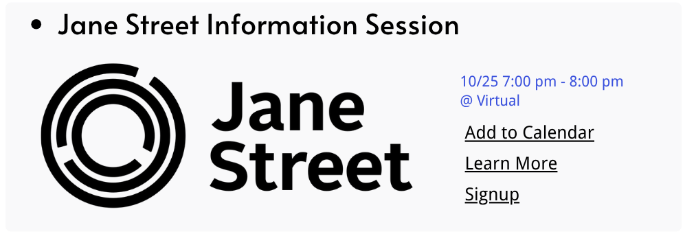 Jane Street Information Session