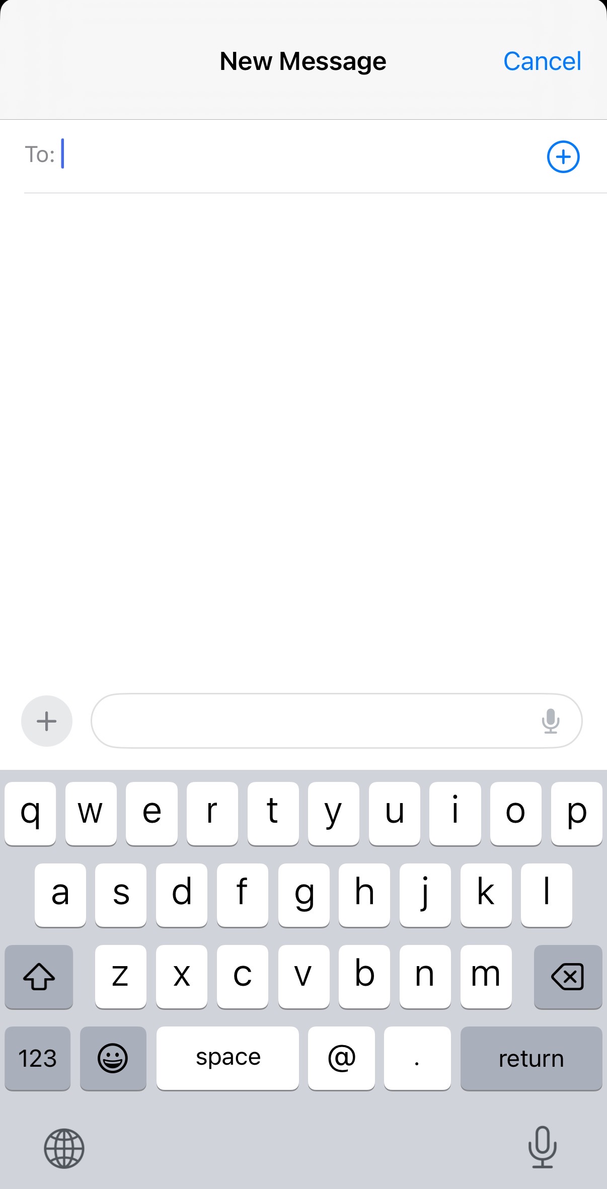 Screenshot of New Message button